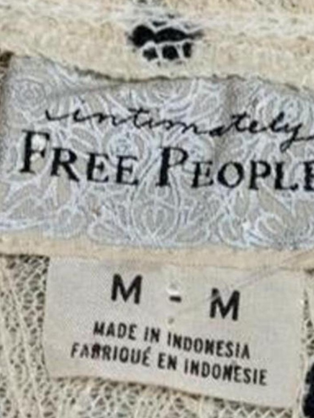 Free people ivory and black polka lace top - Picture 6 of 8